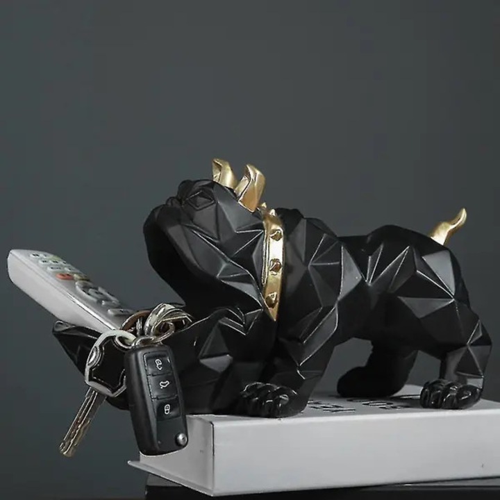 Kulcstartó tároló, bulldog, műgyanta, szürke, 28x13.5x16.5cm