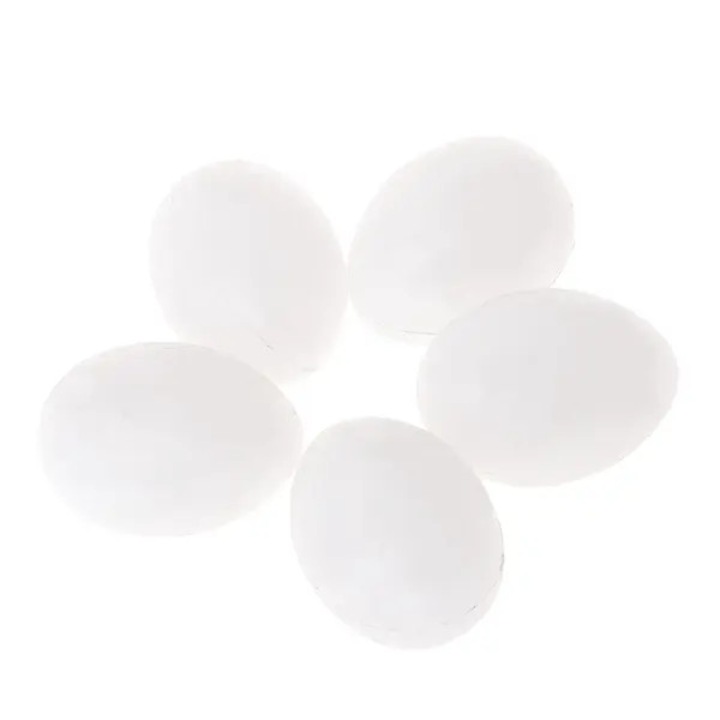 Oua decorative din plastic, set 5 bucati, alb, 3.5x2.5cm