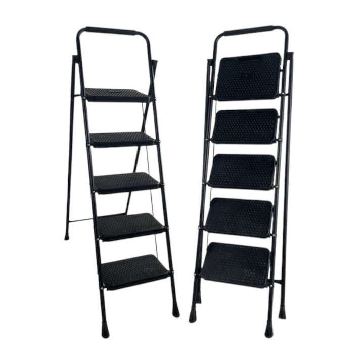 Scara de lucru Tradesor 5 trepte metalica neagra