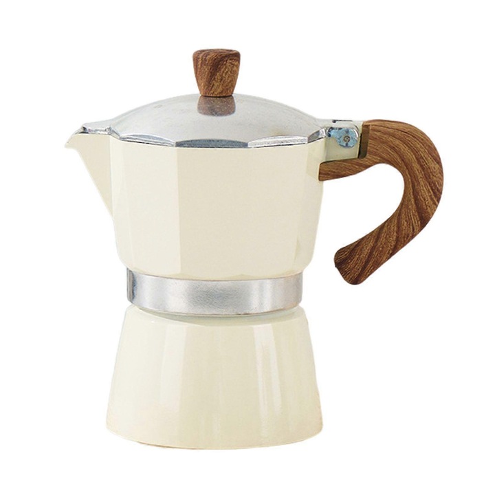 Moka kávéfőző 150ml alumínium fehér hordozható kompakt