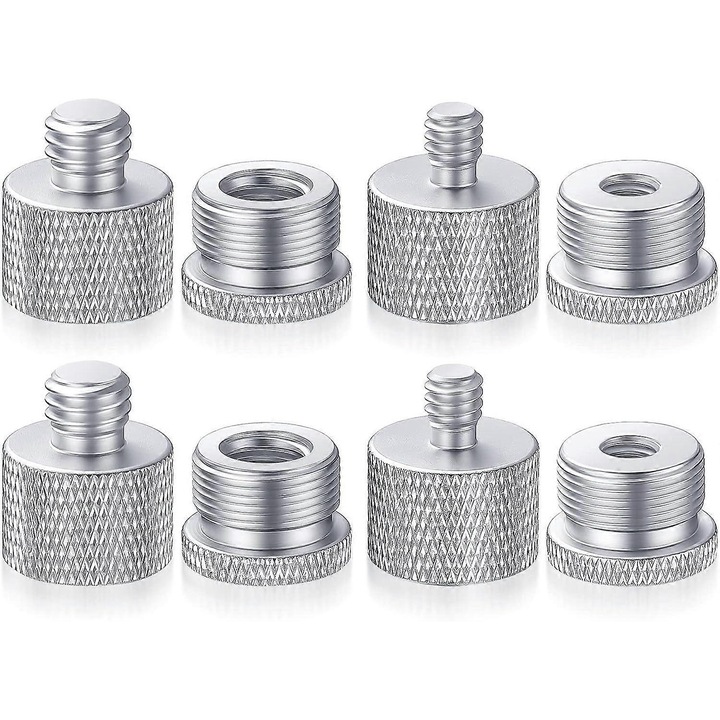 Mikrofonállvány adapter készlet 8 darab alumínium fekete 5/8x3/8x1/4
