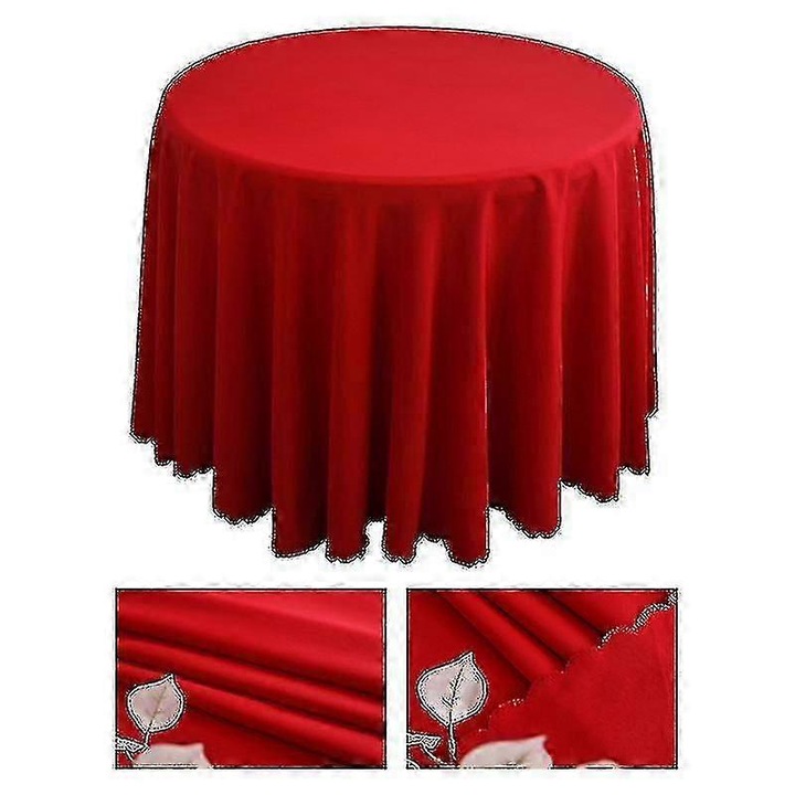 Fata de masa rotunda impermeabila, poliester, rezistenta la pete, 60x120 inch