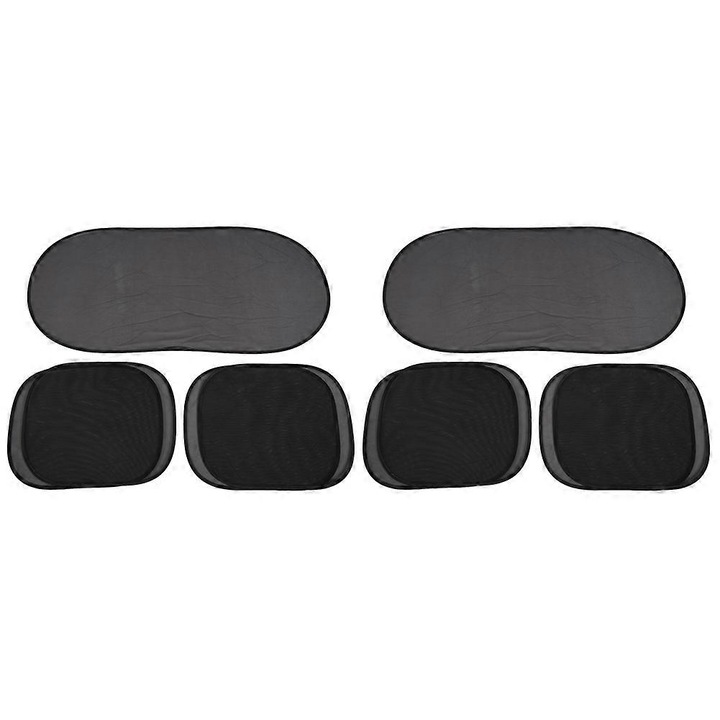 Parasolare auto set 10 piese, plasa neagra, 30x30cm