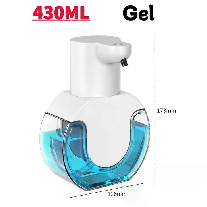 550 ml-es automata habszappan adagoló, infravörös érzékelővel, újratölthető, fehér
