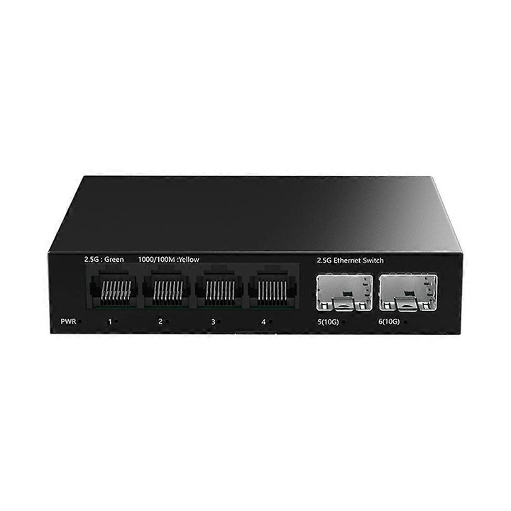 Мрежов комутатор 2.5GbE 4 RJ45 порта черен 10G SFP+ 12x8x3см комплект