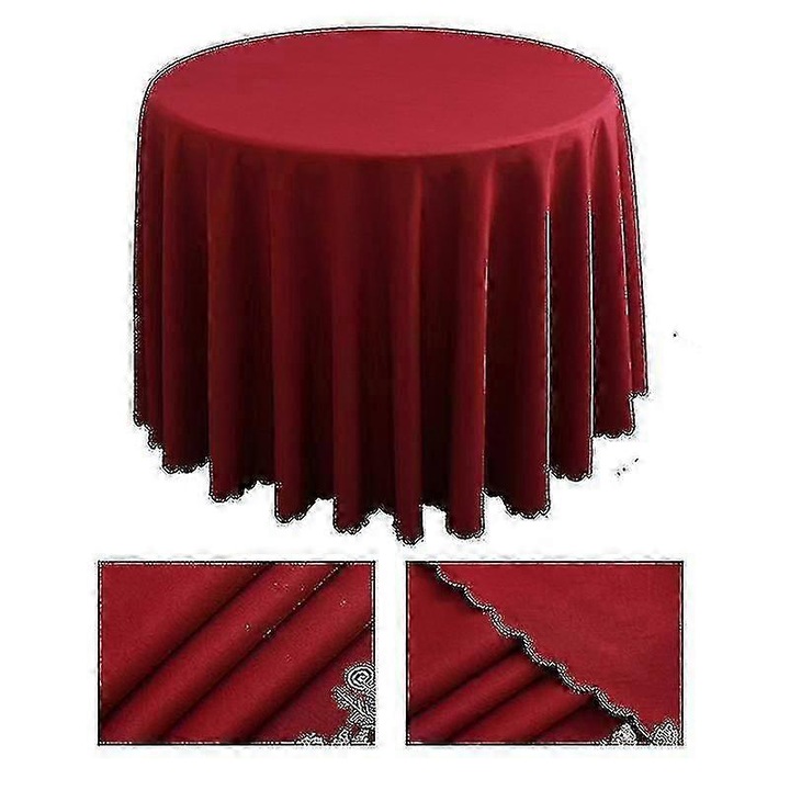 Fata de masa rotunda impermeabila, poliester, rezistenta la pete, 60x120 inch