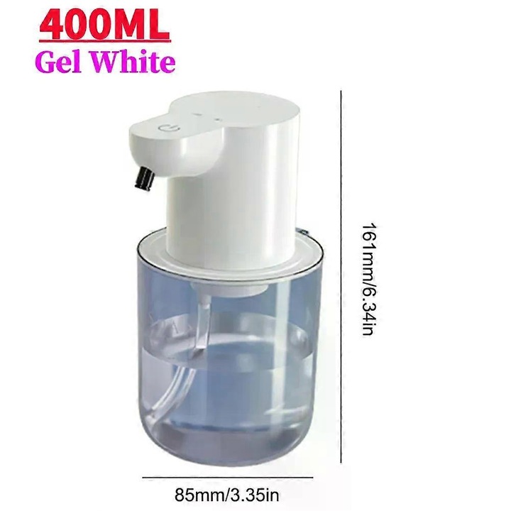 550 ml-es automata habszappan adagoló, infravörös érzékelővel, újratölthető, fehér