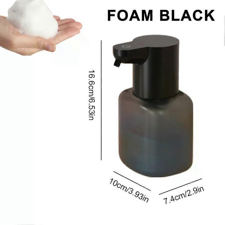 550 ml-es automata habszappan adagoló, infravörös érzékelő, USB-ről tölthető, fehér