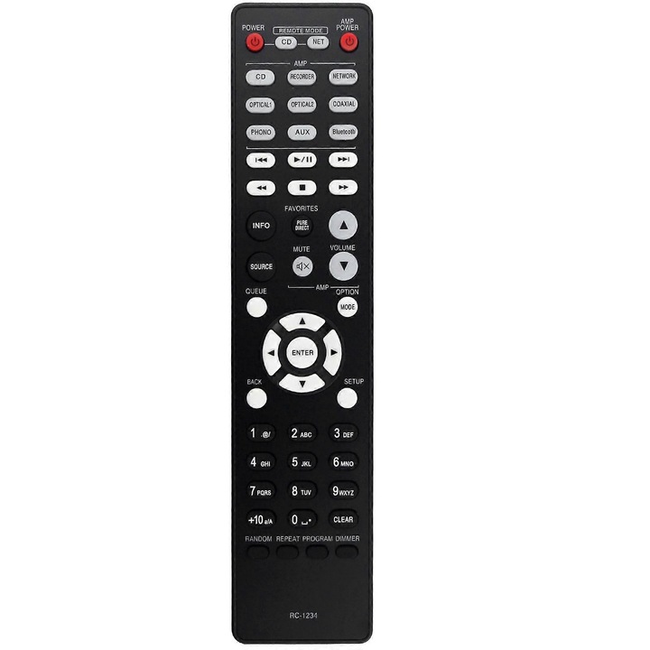 Telecomanda inlocuire, negru, 2xAAA, plastic