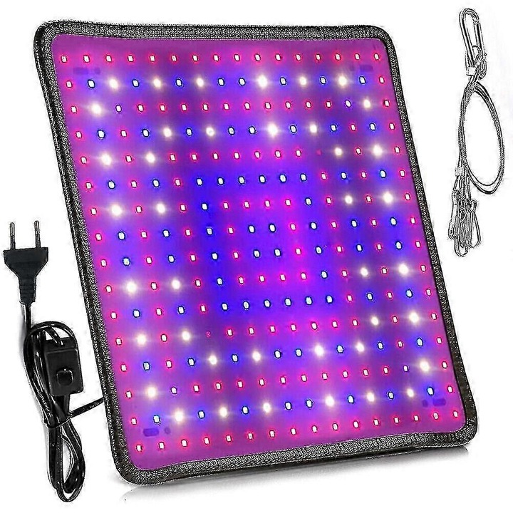LED lámpa növényekhez, 30W, teljes spektrumú, 30x30x3cm, többszínű