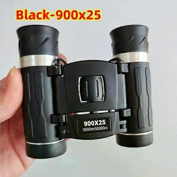 Mini távcső 10x25, BAK4 optika, fekete, 9x2.8cm, komplett szett