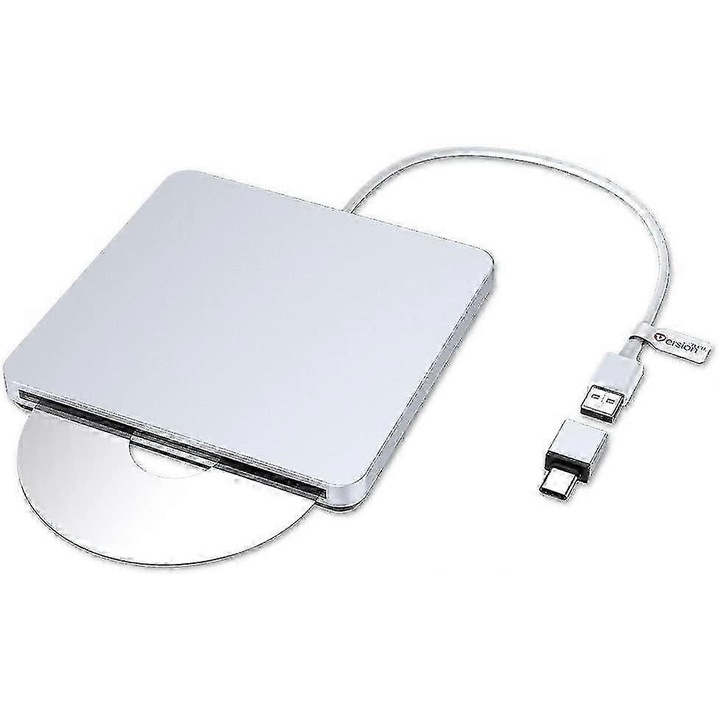 Unitate optica externa portabila, DVD RW, argintiu auriu, 13.7x14x1.4cm