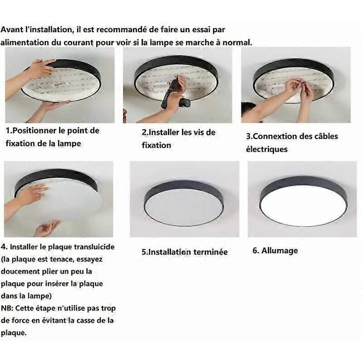 Lumina plafon LED cu senzor miscare, 20W, alb rece, 30x5cm, negru