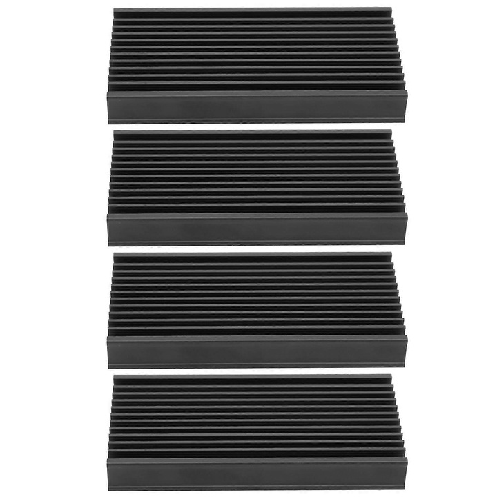 Set 4 radiatoare aluminiu negru 50x12.7x100mm pentru racire componente electronice