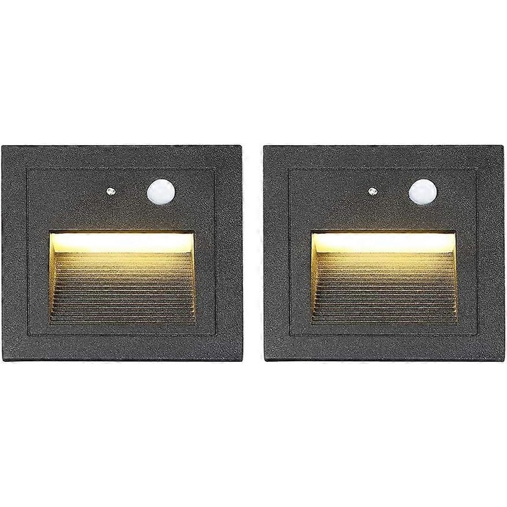 Aplica LED incastrabila cu senzor de miscare, 3W, aluminiu, IP65, 230V