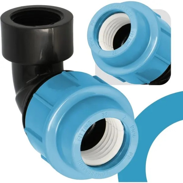 PE fittingek 4 könyök 90 fok 32mmx1inch PN16 szett