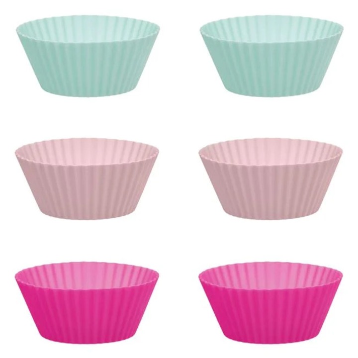 Forme silicon briose 3 culori pastel Ø7x3cm