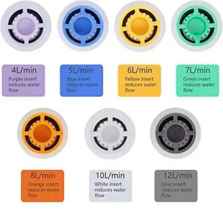 Vízáramlás-korlátozó zuhanyhoz, 6 sebességes, adapter, OEM