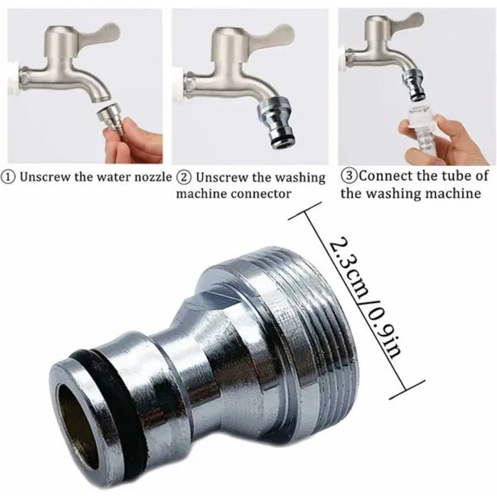 Univerzális sárgaréz adapter tömlőhöz, 23mm, ezüst, 2 db-os szett