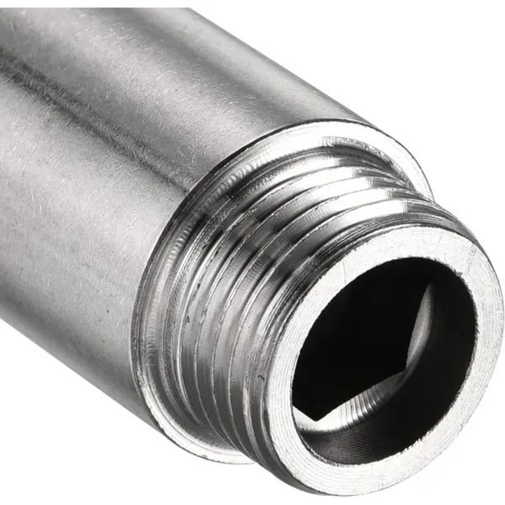 2 db rozsdamentes acél hosszabbító készlet, 40mm G1/2 női G1/2 férfi, ezüst