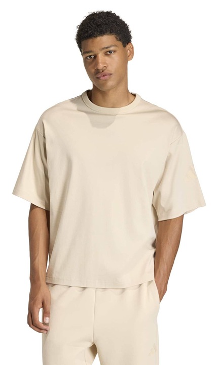 Férfi póló adidas SOFT LUX, bézs, puha anyag