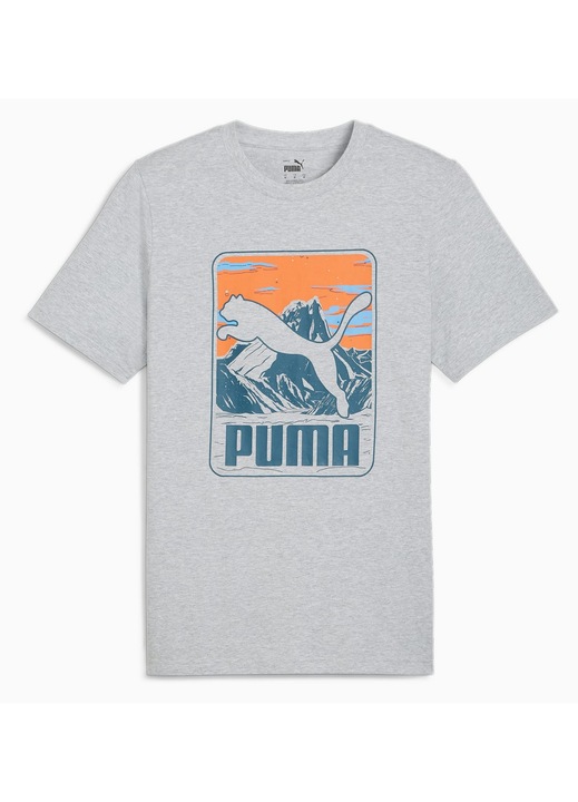 Puma GRAPHICS MOUNTAIN férfi póló, szürke, pamut