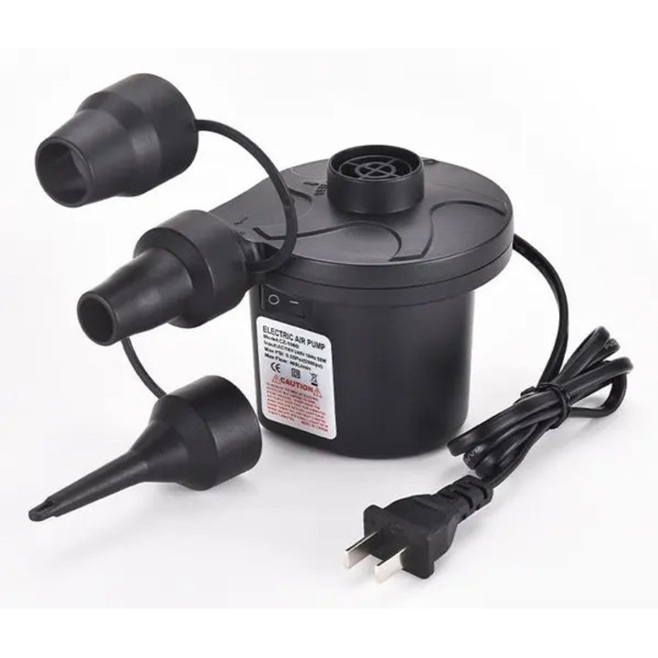 Elektromos légpumpa felfújható matracokhoz, 130W, 9x9.9cm, 3 fúvóka, fehér
