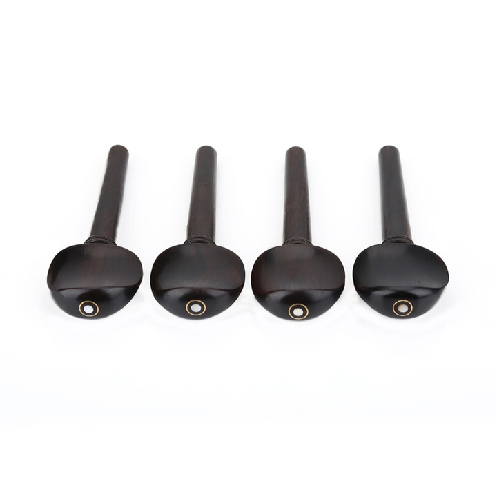 Set 4 piese, pene vioara, lemn de abanos, 11.4x3.8cm, pentru violoncel 4/4