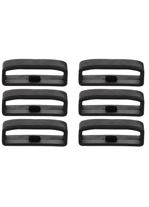 Set 6 inele antipierdere din silicon negru 2.5x0.7x0.5cm pentru curea ceas