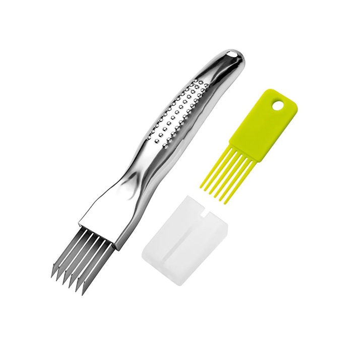 Feliator legume inox multifunctional, taietor ceapa si usturoi, 304 inox, 1 buc