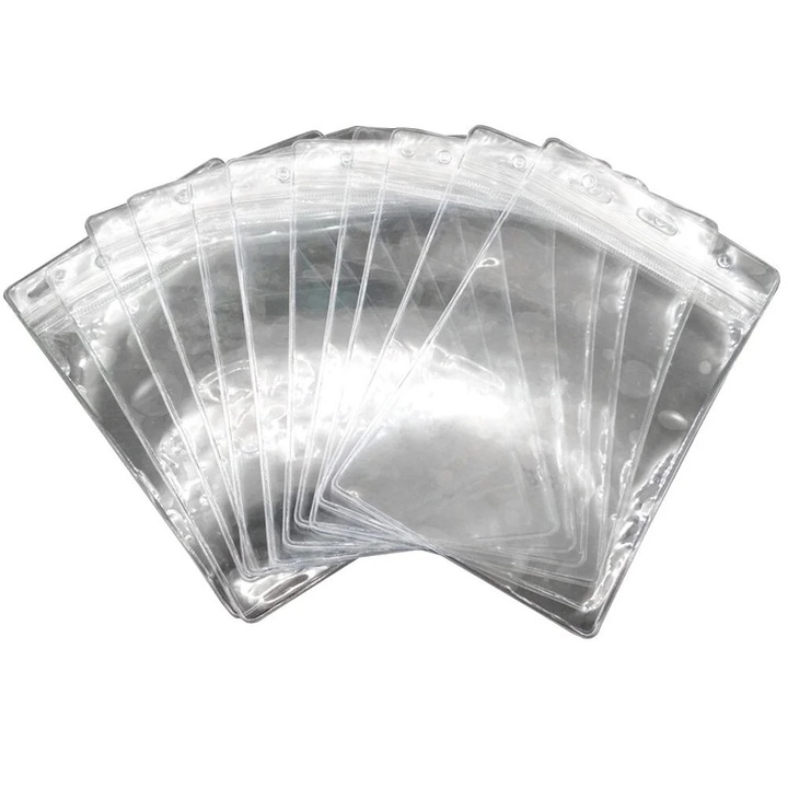 Suport carduri PVC transparent 11.2x6.5x0.3cm set 10 buc