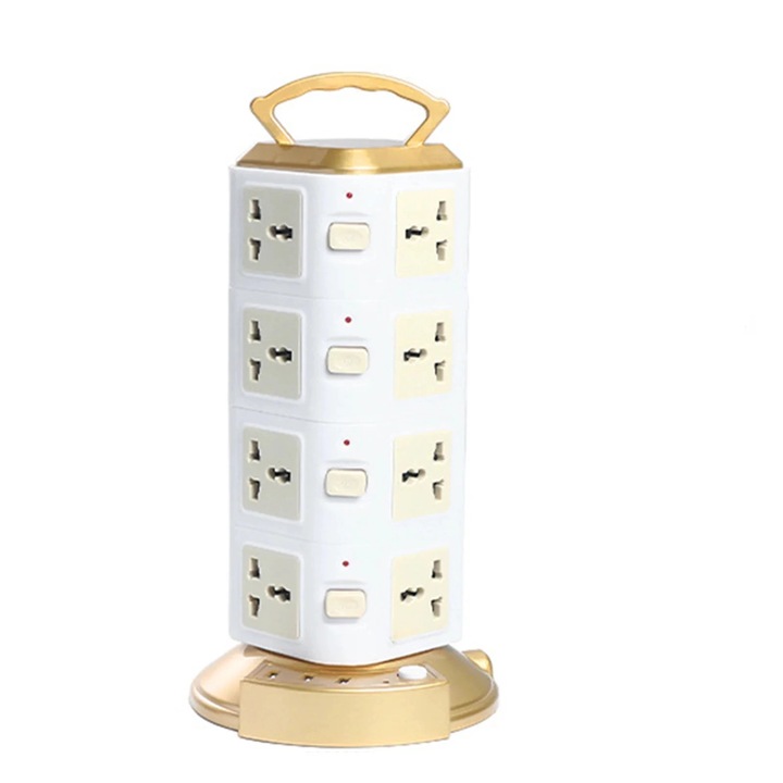 Hosszabbító 4 rétegű USB-vel, arany, 2m, EU