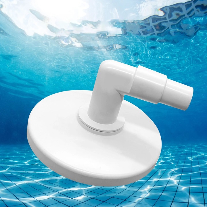 Adaptor placa vid pentru piscina cot 90 grade, plastic, 23cm