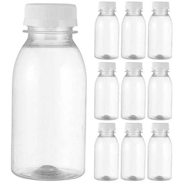 12 db átlátszó multifunkcionális flakon készlet, PET, 100ml, 10.5x4.5x4.5cm