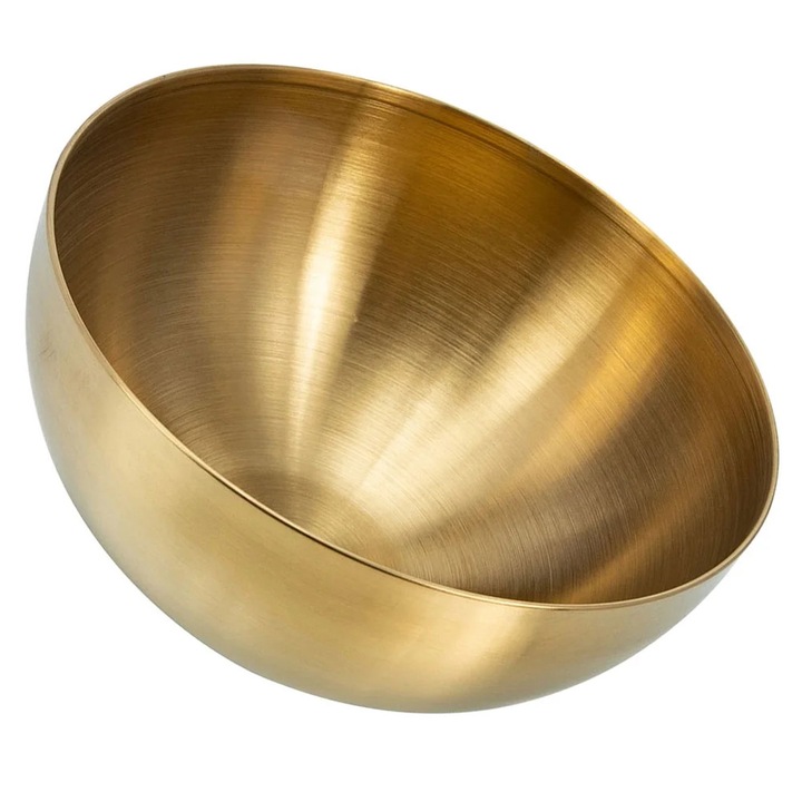Bol inox, 27.5x27.5x13cm, auriu, usor, practic