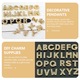 Set 52 margele litere aurii, 1.2x1.2x0.5cm, accesorii bijuterii DIY
