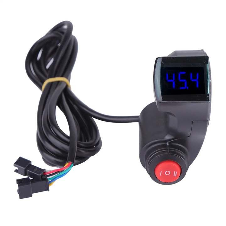 Voltmetru digital pentru bicicleta, afisaj LCD, negru, 126g
