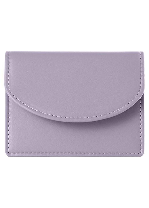 Portofel dama compact, piele PU, buzunare multiple, negru, 11x8.5x2cm