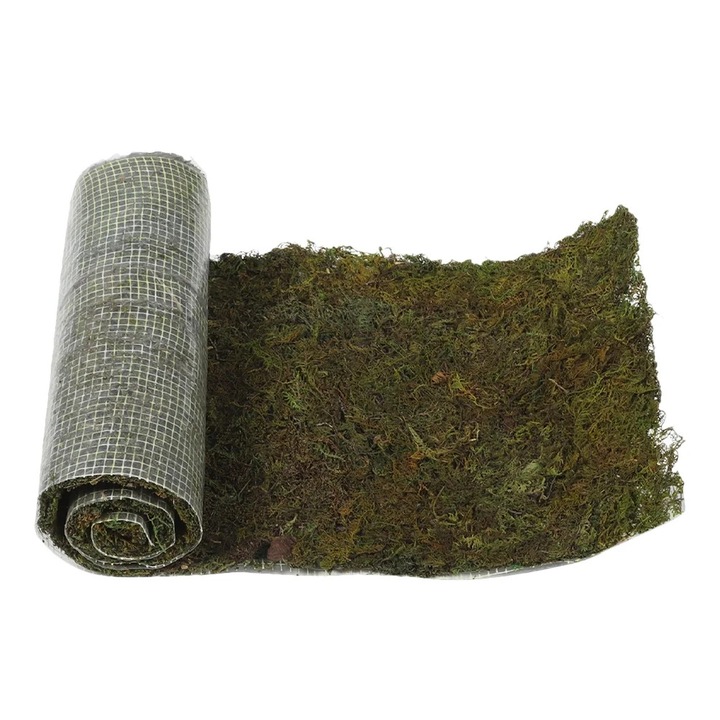Covor de muschi artificial, 120x30x1cm, verde, rezistent la apa si temperaturi, decor geam si gradina
