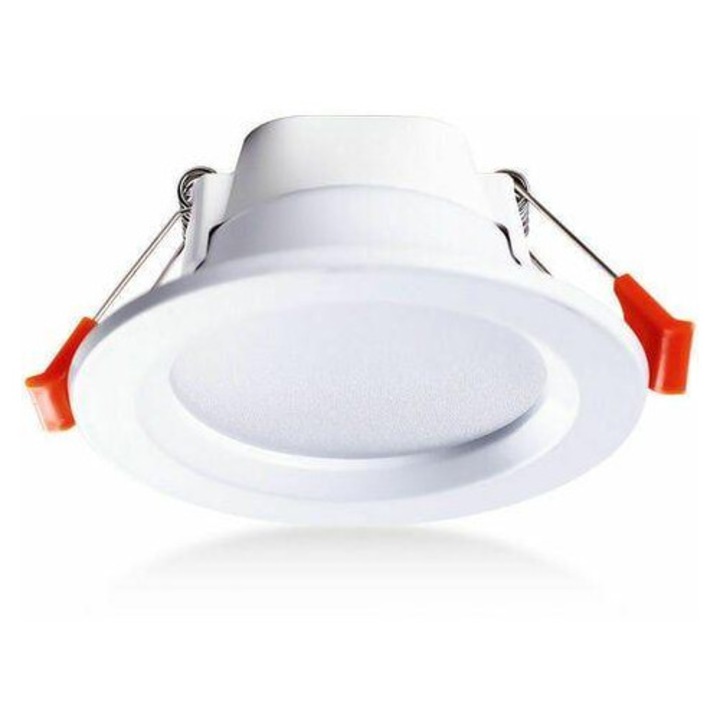 Комплект от 4 кръгли вградени LED спота, топло бяло, 5W, IP65, 8.6x4.14cm