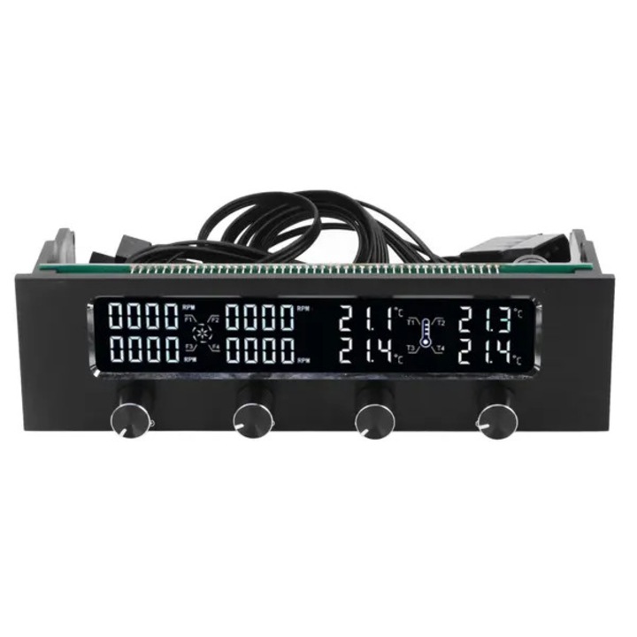 PC ventilátor vezérlő, állítható, LCD, fekete, 14.7x9x4.2cm