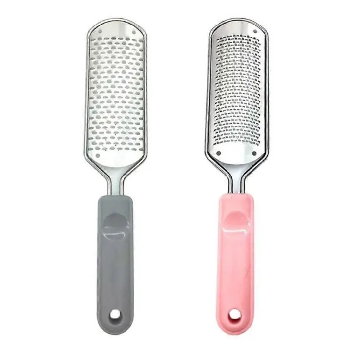 Set 2 pile pentru picioare, otel inoxidabil, pentru indepartarea bataturilor si pielii dure, manere din plastic