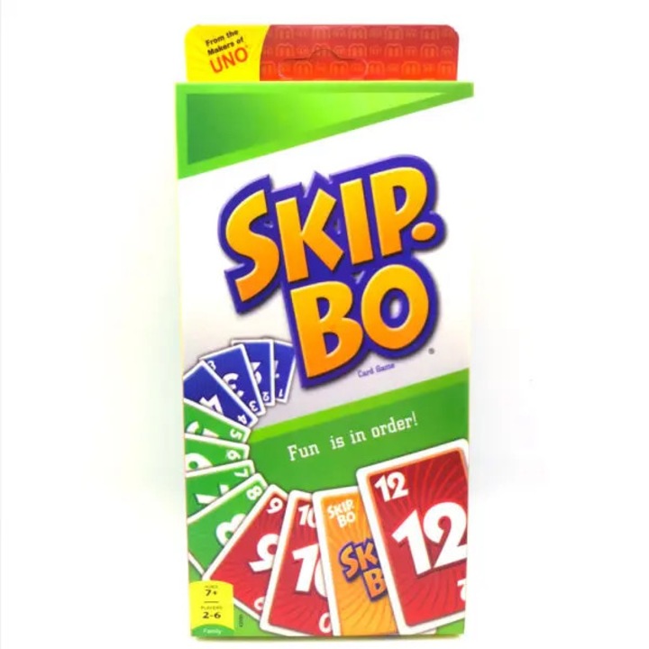Skip-Bo társasjáték, többszínű, 2-6 játékos, 30 perc