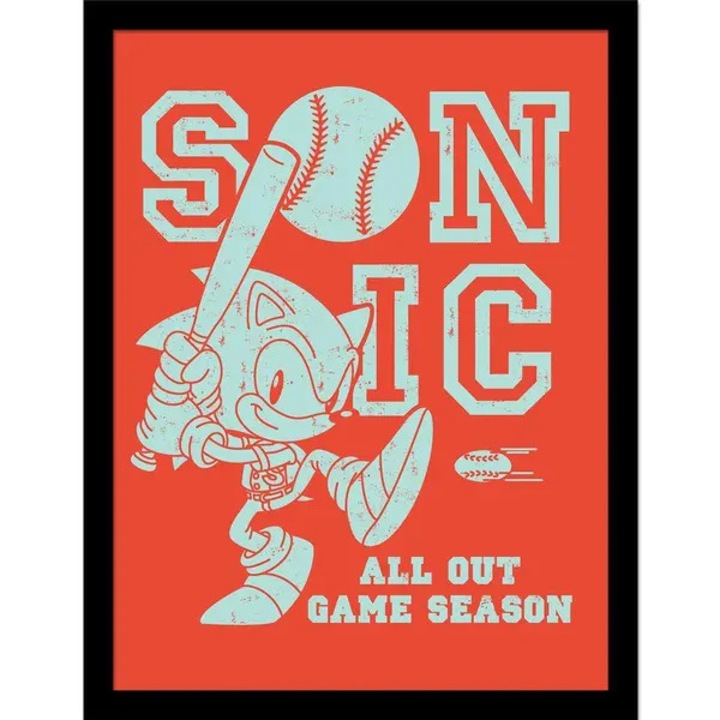 Poszter bekeretezve Sonic The Hedgehog All Out Game szezon többszínű 40x30cm