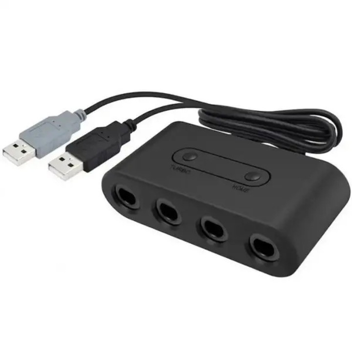 Адаптер GameCube към USB, 4 порта, черен