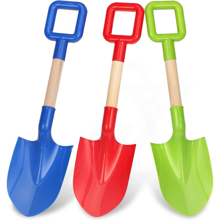 Lopatica Plaja Dilabnda 40cm Copii, Maner Lemn, Plastic Durabil