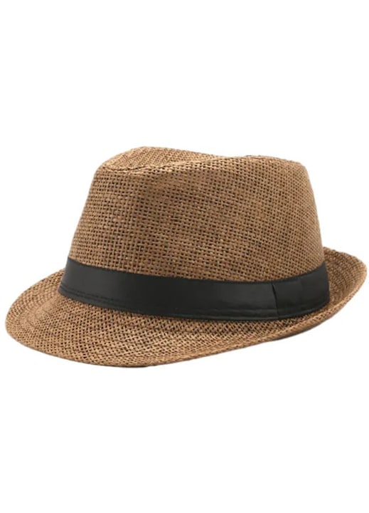 Palarie Panama unisex, fedora, respirabila, protectie solara, alba, marime universala