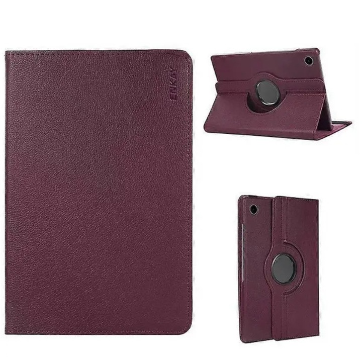 Husa tableta, textura piele PU, mov inchis, 360° rotativa, pentru Galaxy Tab A9+