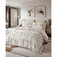 Lenjerie pat KING SIZE NufJoy® 100% BUMBAC RANFORCE, 4 Piese, cearsaf pat 240x260 cm, cearceaf pilota 200x230 cm, 2 fete perne 50x70, Calitate Premium, Cutie Cadou, Armonique