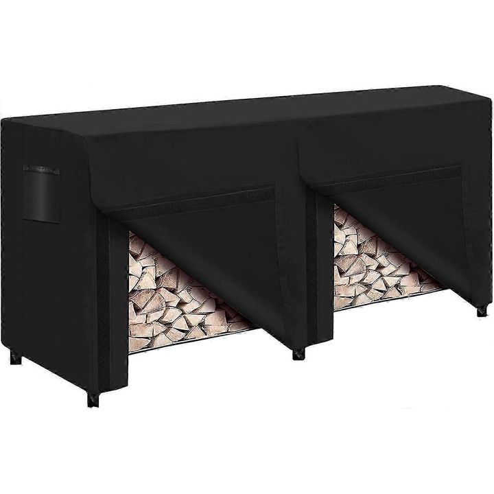 Husa pentru lemne, rezistenta la apa si UV, 96x24x42inch, negru